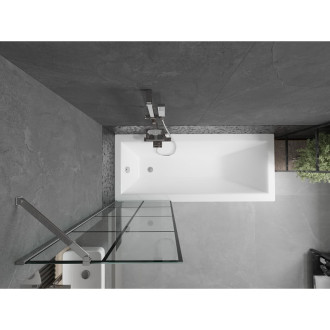 Mexen Next vanová zástěna jednokřídlá 60 x 150 cm, černý vzor, chrom 895-060-000-00-77-01