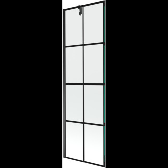 Mexen Next vanová zástěna jednokřídlá 60 x 150 cm, černý vzor, černá 895-060-000-00-77-70