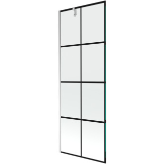 Mexen Next vanová zástěna jednokřídlá 70 x 150 cm, černý vzor, chrom 895-070-000-00-77-01