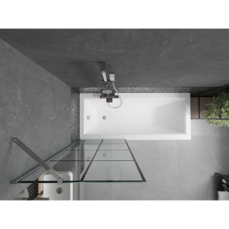 Mexen Next vanová zástěna jednokřídlá 70 x 150 cm, černý vzor, chrom 895-070-000-00-77-01
