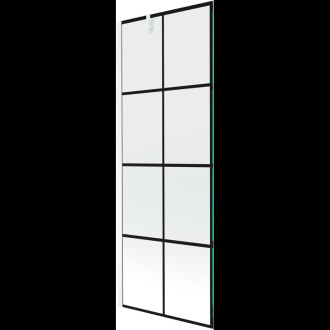 Mexen Next vanová zástěna jednokřídlá 70 x 150 cm, černý vzor, bílá - 895-070-000-00-77-20