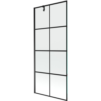 Mexen Next vanová zástěna jednokřídlá 80 x 150 cm, černý vzor, černá - 895-080-000-00-77-70