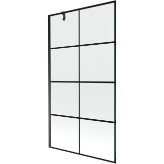 Mexen Next vanová zástěna jednokřídlá 100 x 150 cm, černý vzor, černá 895-100-000-00-77-70