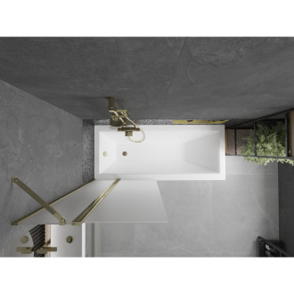 Mexen Flip vanová zástěna jednokřídlá 80 x 150 cm, mráz, zlatá - 894-080-101-50-30