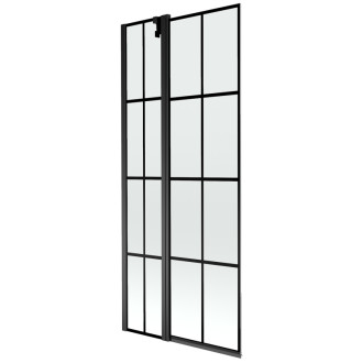 Mexen Flip vanová zástěna jednokřídlá 80 x 150 cm, černý vzor, černá - 894-080-101-70-77