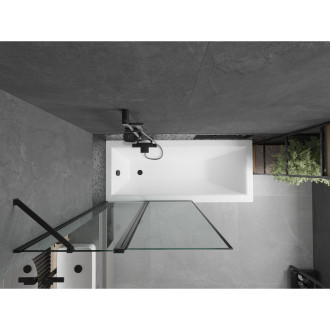 Mexen Flip vanová zástěna jednokřídlá 100 x 150 cm, černý vzor, černá - 894-100-101-70-70