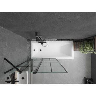 Mexen Flip vanová zástěna jednokřídlá 100 x 150 cm, černý vzor, černá - 894-100-101-70-77