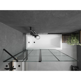 Mexen Flip vanová zástěna jednokřídlá 140 x 150 cm, černý vzor, černá - 894-140-101-70-77