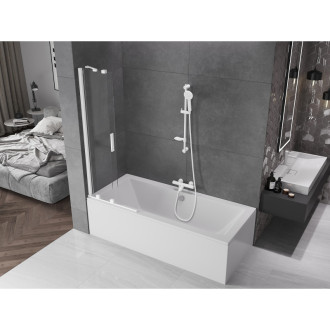 Mexen Velar 2-křídlá vanová zástěna posuvná 75x150 cm, transparent, bílá 896-075-000-01-20
