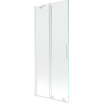 Mexen Velar 2-křídlá vanová zástěna posuvná 80x150 cm, transparent, bílá 896-080-000-01-20