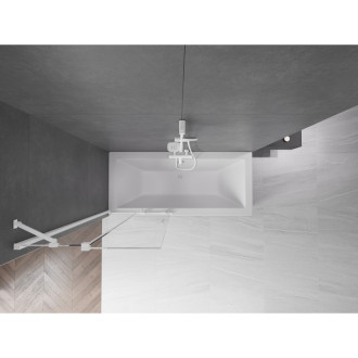Mexen Velar 2-křídlá vanová zástěna posuvná 80x150 cm, transparent, bílá 896-080-000-01-20