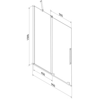Mexen Velar 2-křídlá vanová zástěna posuvná 95x150 cm, transparent, bílá 896-095-000-01-20