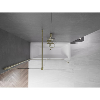 Mexen Velar vanová zástěna posuvná 150x150, transp., zlatá 896-150-000-01-50