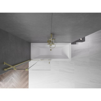 Mexen Velar vanová zástěna, 95x150, transp., broušené zlato 896-095-000-01-55
