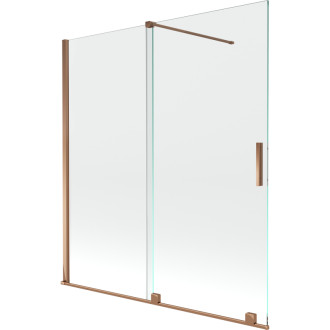 Mexen Velar vanová zástěna posuvná 150x150, transp., růžové zlato 896-150-000-01-60