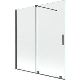 Mexen Velar vanová zástěna posuvná 150x150, transp., šedá kartáč. 896-150-000-01-66