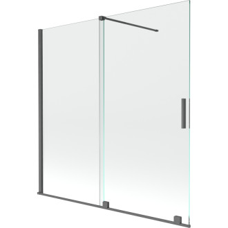 Mexen Velar vanová zástěna posuvná 160x150, transp., šedá kartáč. 896-160-000-01-66