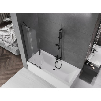 Mexen Velar vanová zástěna, 75x150, transp., černá 896-075-000-01-70