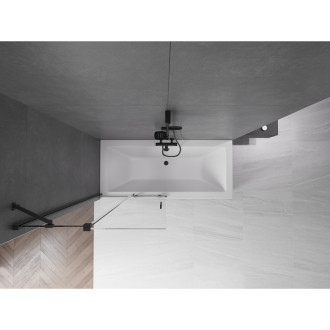 Mexen Velar vanová zástěna, 90x150, transp., černá 896-090-000-01-70