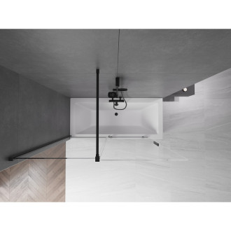 Mexen Velar vanová zástěna posuvná 150x150, transp., černá 896-150-000-01-70