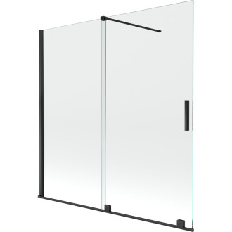 Mexen Velar vanová zástěna posuvná 160x150, transp., černá 896-160-000-01-70