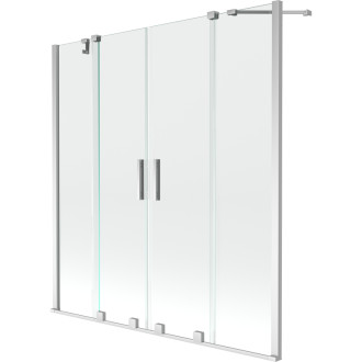 Mexen Velar Duo vanová zástěna, 150x150, transp., chrom 896-150-000-02-01