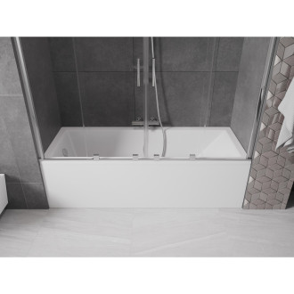Mexen Velar Duo vanová zástěna, 170x150, transp., chrom 896-170-000-02-01