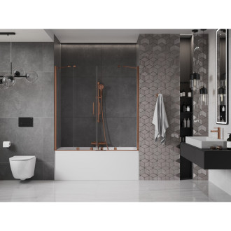 Mexen Velar Duo vanová zástěna, 140x150, transp., růžové zlato 896-140-000-02-60