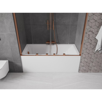 Mexen Velar Duo vanová zástěna, 140x150, transp., růžové zlato 896-140-000-02-60