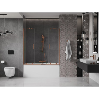 Mexen Velar Duo vanová zástěna, 150x150, transp., růžové zlato 896-150-000-02-60