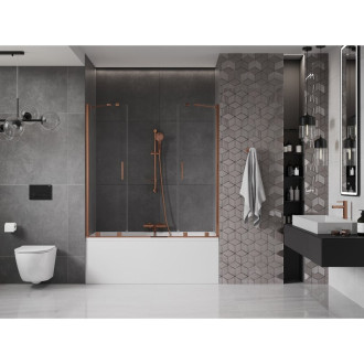 Mexen Velar Duo vanová zástěna, 160x150, transp., růžové zlato 896-160-000-02-60