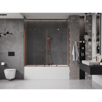 Mexen Velar Duo vanová zástěna, 200x150, transp., růžové zlato 896-200-000-02-60