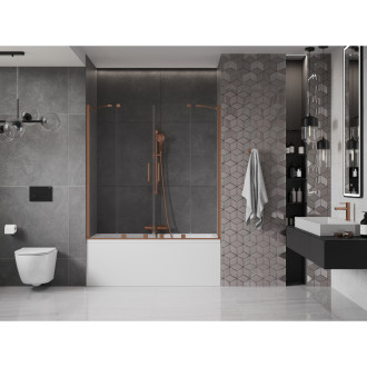 Mexen Velar Duo vanová zástěna, 160x150, transp., broušená měď 896-160-000-02-65