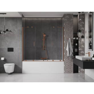Mexen Velar Duo vanová zástěna, 200x150, transp., broušená měď 896-200-000-02-65