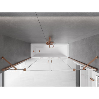 Mexen Velar Duo vanová zástěna, 200x150, transp., broušená měď 896-200-000-02-65
