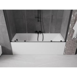 Mexen Velar Duo vanová zástěna, 200x150, transp., šedá kartáč. 896-200-000-02-66
