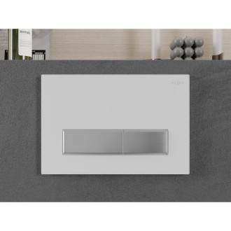 Mexen FENIX 09 Splachovací tlačítko, matná bílá/broušená ocel 600929