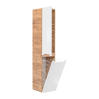 COMAD ARUBA WHITE 804 FSC Vysoká skříňka 35cm s košem na prádlo