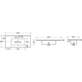 Comad GO 100/DP-8095 Nábytkové umyvadlo 100 cm