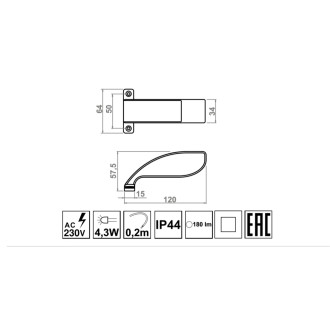 Comad FILA LAMPA LED Lampa, chrom