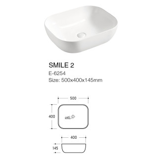 Comad UM-6254 SMILE 50 DP keramické umyvadlo na desku 500X400X145, DB