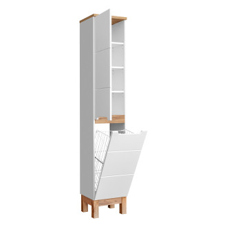 Comad BALI WHITE 804 FSC vysoká skříňka s košem na prádlo 35cm