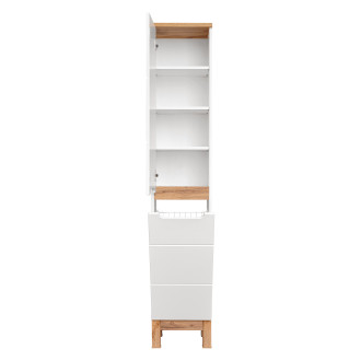 Comad BALI WHITE 804 FSC vysoká skříňka s košem na prádlo 35cm