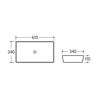 Comad UM-6275 SLIM 60 WHITE DP Keramické umyvadlo na desku, 60cm, DB