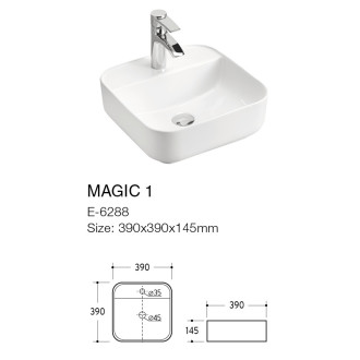 Comad UM-6288 MAGIC 40 DP keramické umyvadlo na desku 390X390X145, DB