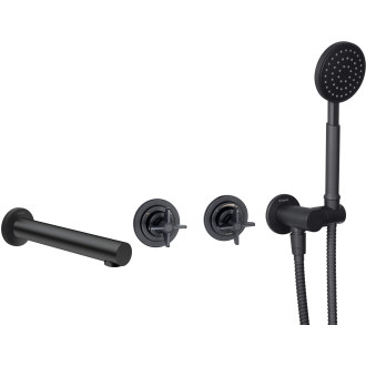 Deante TEMISTO čtyřotvorová podomítková vanová baterie, nero BQT_N18P