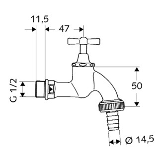 Schell Zahradní ventil 1/2" x 3/4" 034050399 matný chrom