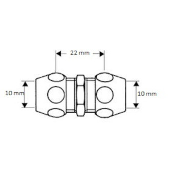 Schell Dvojité šroubení přímé 3/8" x 3/8" - 10 mm, chrom, 064370699, Schell