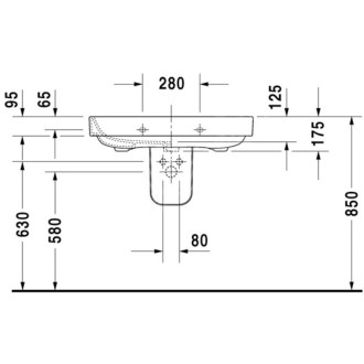 DURAVIT Happy D.2 polosloup 0858280000