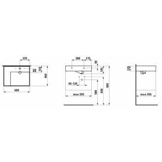 Umyvadlo Laufen Kartell By Laufen 60x46 cm mat otvor pro baterii, bez přepadu H8103357571111